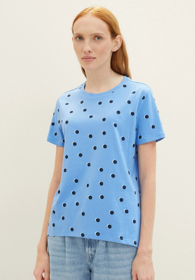 Τom Tailor Loose T-Shirt With High Γυναικεία Μπλούζα Σιελ