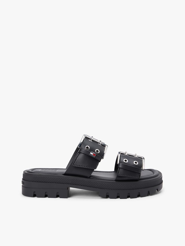 Tommy Hilfiger Tjw Buckle Straps Sandal Γυναικεία Σανδάλια Μαύρα