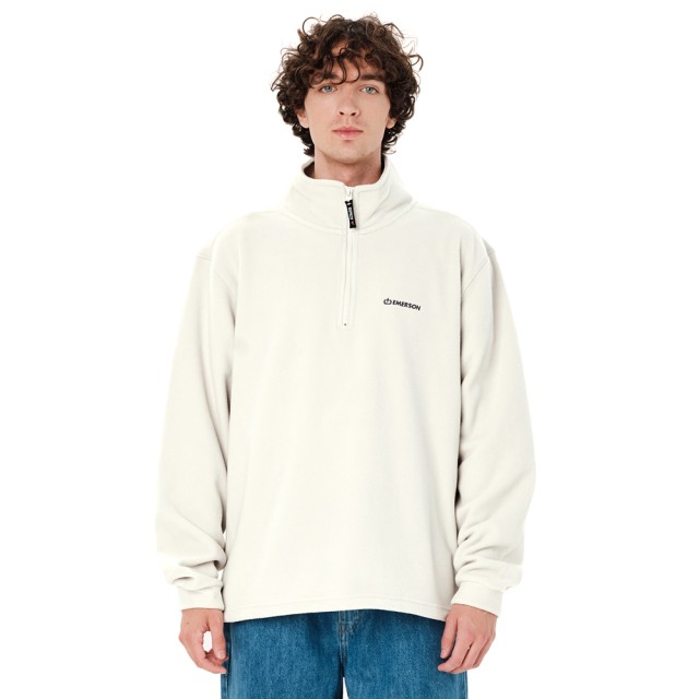Emerson Mens Half Zip Fleece Ανδρικό Fleece Εκρού