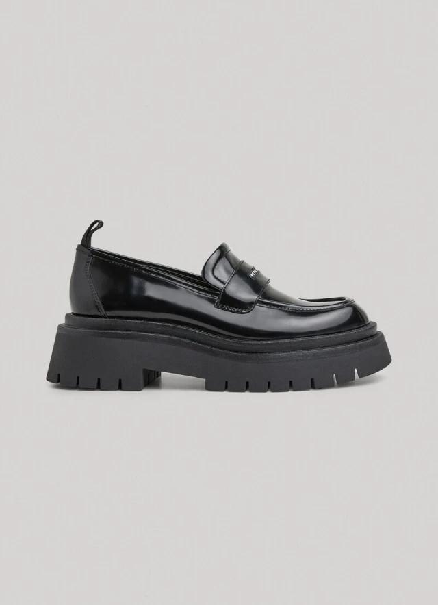 Pepe Jeans Queen Oxford Γυναικεία Μοκασίνια Μαύρα