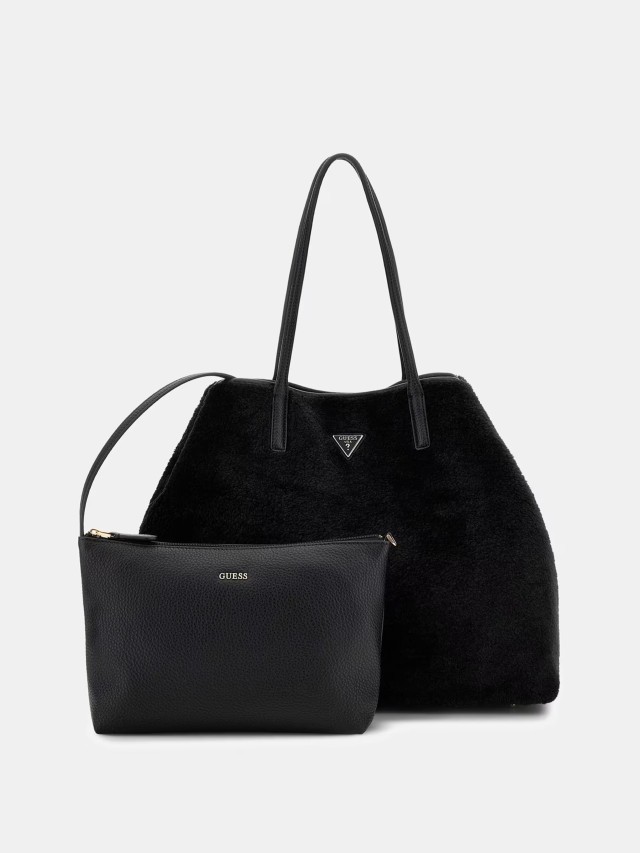 Guess Victtoria Large 2 In 1 Tote Γυναικεία Τσάντα Μαύρη