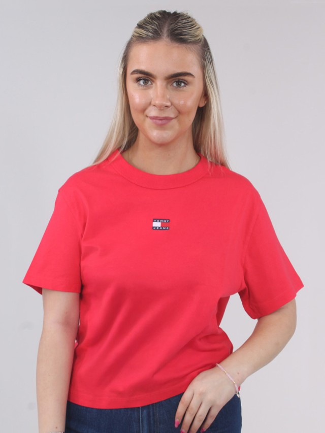 Tommy Hilfiger Tjw Bxy Badge Tee Ext Γυναικεία Μπλούζα Κόκκινη