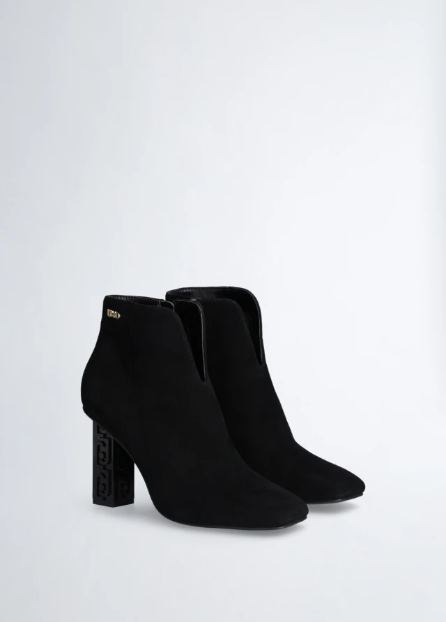Liu Jo Ankle Boot Kid Suede Γυναικεία Μποτάκια Μαύρα