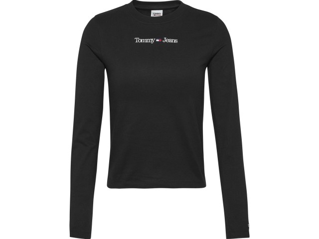 Tommy Hilfiger Tjw Baby Serif Linear Ls Γυναικεια Μπλουζα Μαυρη