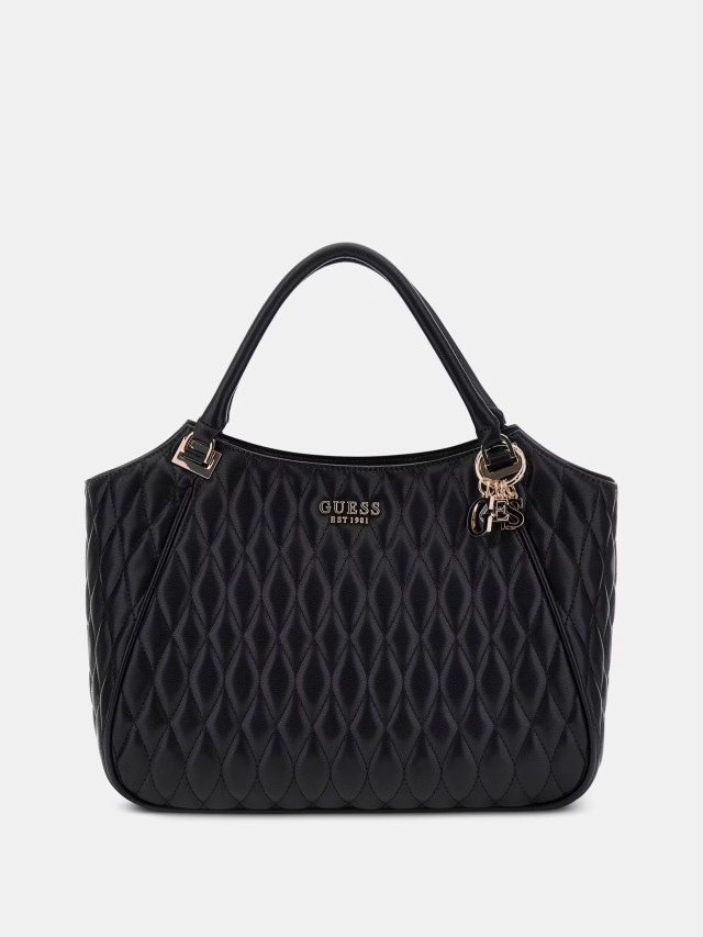 Guess Valla Tote Γυναικεία Τσάντα Μαύρη