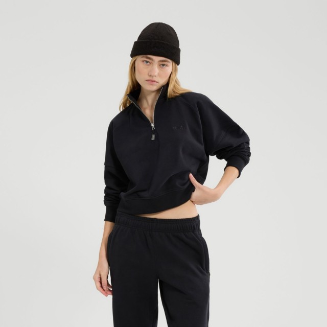 Ellesse Essentials Carrera 1/4 Zip Top Γυναικείο Φουτερ Μαύρο