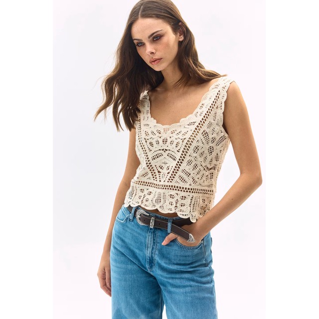 Guess Sl Octavia Tank Top Swtr Γυναικεία Μπλούζα Top Μπεζ