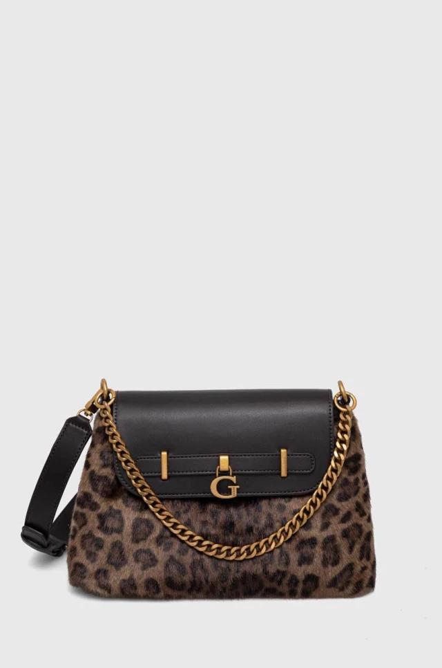 Guess Bergen Crossbody Fla Γυναικεία Τσάντα Λεοπάρ