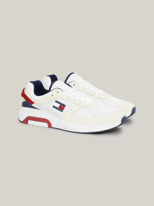 Tommy Hilfiger Tjm Runner Combined Ανδρικά Sneakers Εκρού