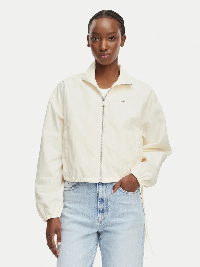 Tommy Hilfiger Tjw Tie Side High Neck Jacket Γυναικείο Μπουφάν Εκρού