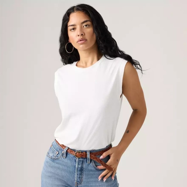 Levis BOXY TANK NEUTRALS Γυναικεία Μπλούζα Λευκή