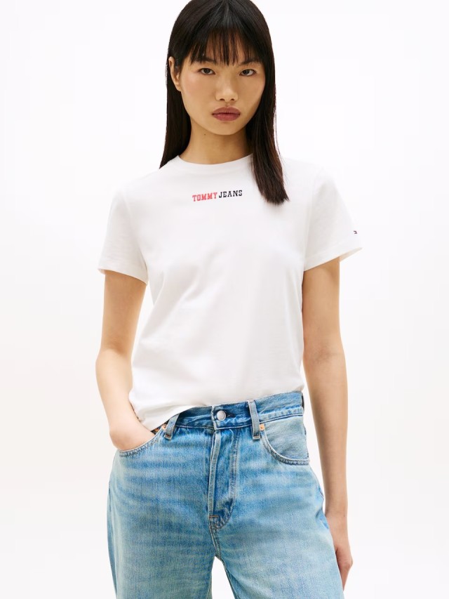 Tommy Hilfiger Tjw Reg Essential Logo 2 Tee Ext Γυναικεία Μπλούζα Εκρού