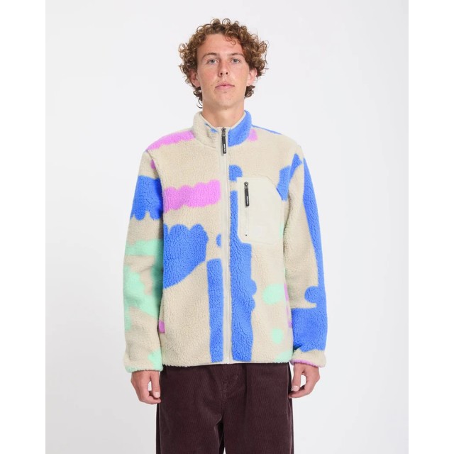 Volcom Carrau Fuzzar Zip Ανδρική Ζακέτα Fleece Multi