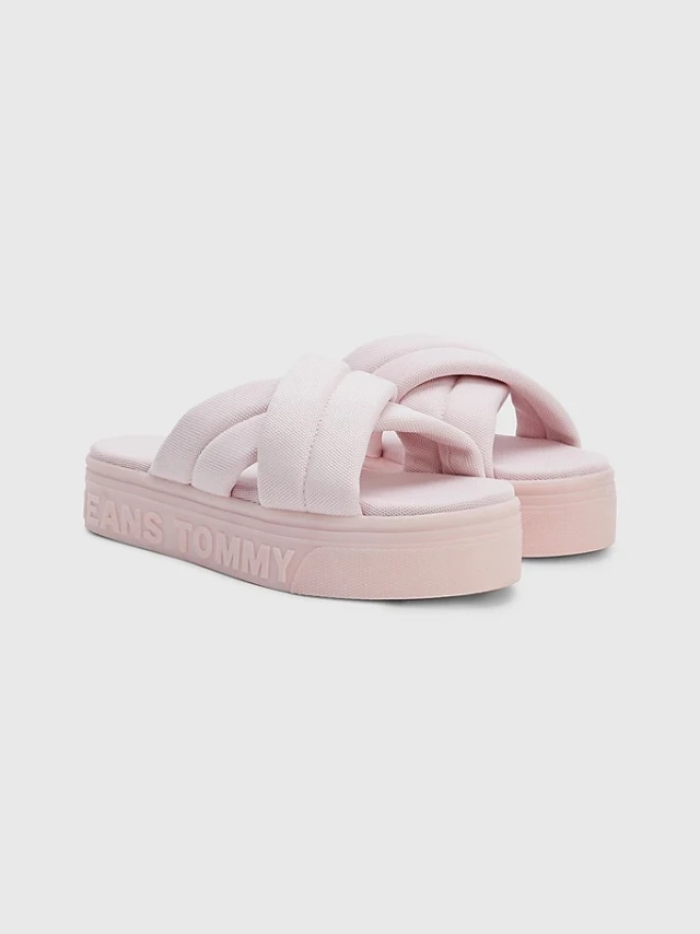 Tommy Hilfiger Tommy Jeans Fltfrm Sandal Γυναικεία Σανδάλια Ροζ