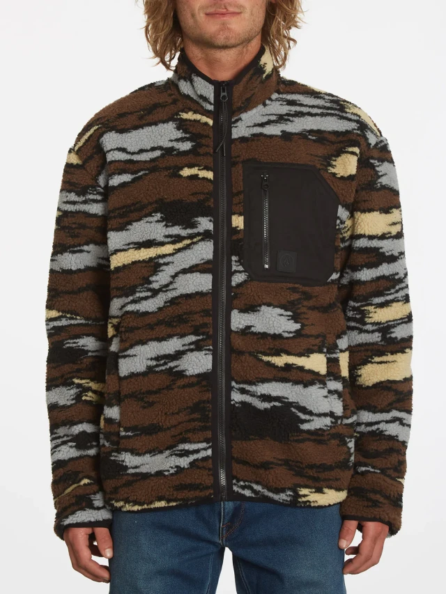 Volcom Fa Muzzer Fuzzar Zip Ανδρικη Ζακετα Φουτερ Multi Color