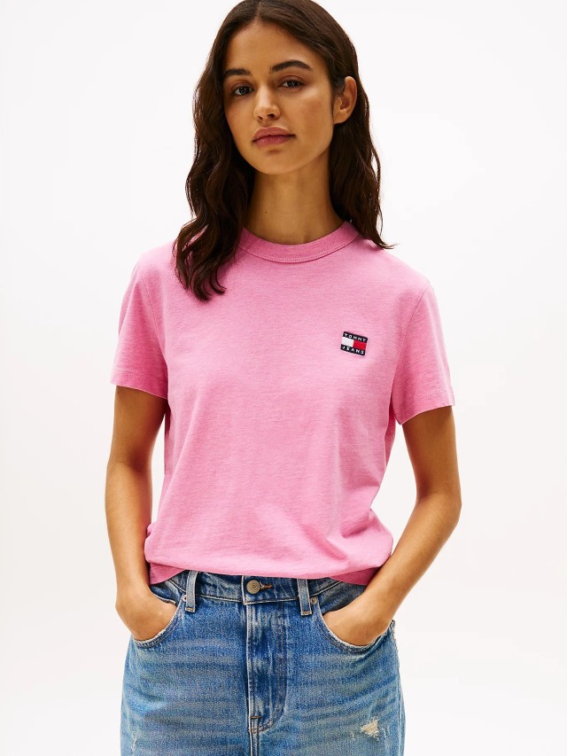 Tommy Hilfiger Tjw Reg Badge Tee Γυναικεία Μπλούζα Ροζ