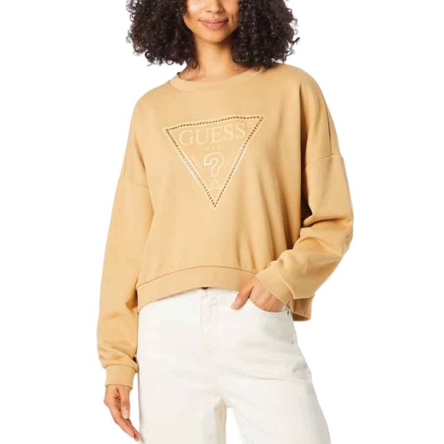 Guess Rosatea Sweatshirt Γυναικεια Φουτερ Μπεζ