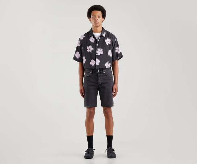 Levis 501 Hemmed Short Moonship Jour Ανδρικη Βερμουδα Τζιν Μαυρη