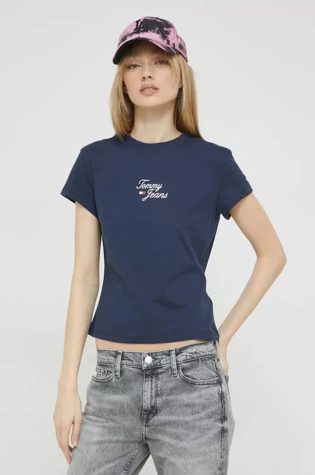 Tommy Hilfiger Tjw Bby Essential Logo 1 Ss Γυναικεία Μπλούζα Μπλε