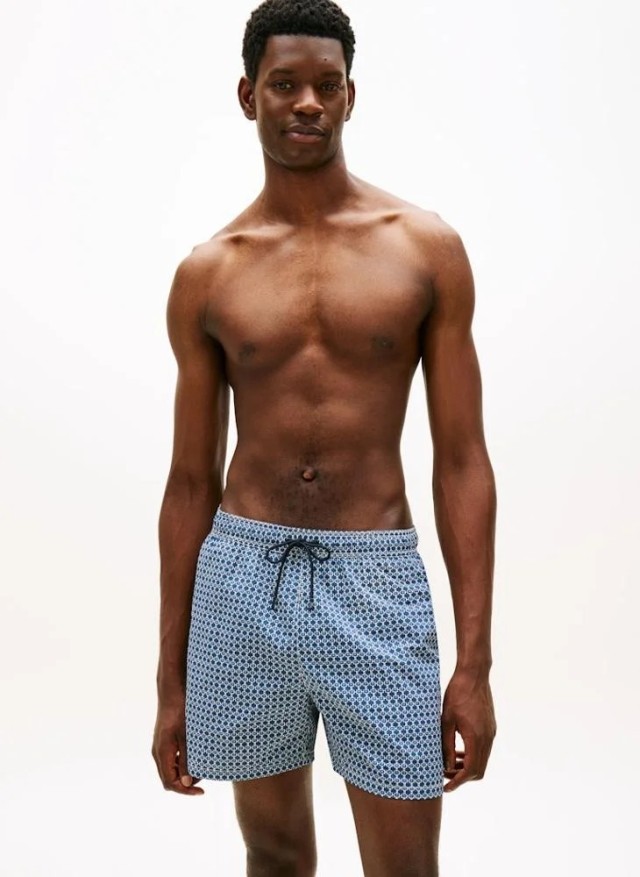 Tommy Hilfiger Medium Drawstring Print Ανδρικό Μαγιό Σιελ