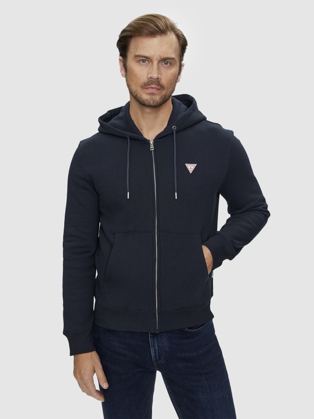 Guess Gj Zip Hood Slim Mini Tr Sweat Ανδρική Ζακέτα Φούτερ Μπλε