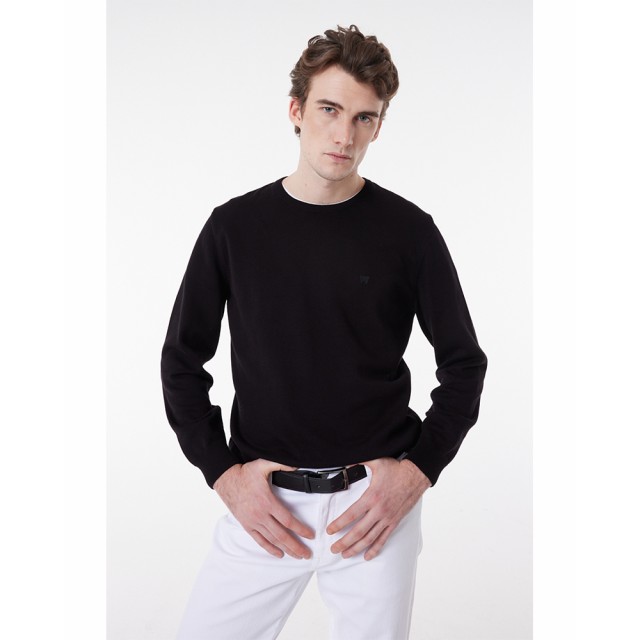 Wrangler Crewneck Knit Ανδρικο Πλεκτο Μαυρο