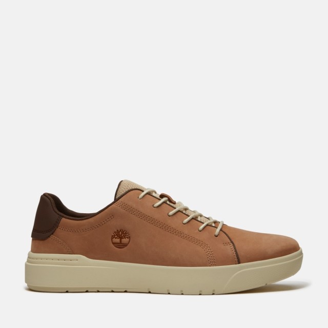 Timberland Low Lace Up Sneaker Md Brn Nubuck Ανδρικά Δερμάτινα Sneakers Καφέ