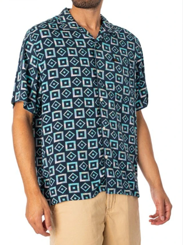 LEE LOOSE RESORT SHIRT WASHED BLACK Ανδρικό Πουκάμισο Multi color