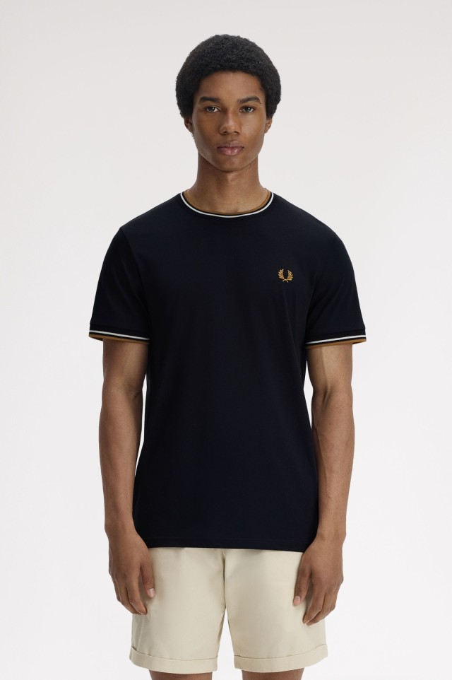 Fred Perry T-Shirt Ανδρική Μπλουζα Μαυρη