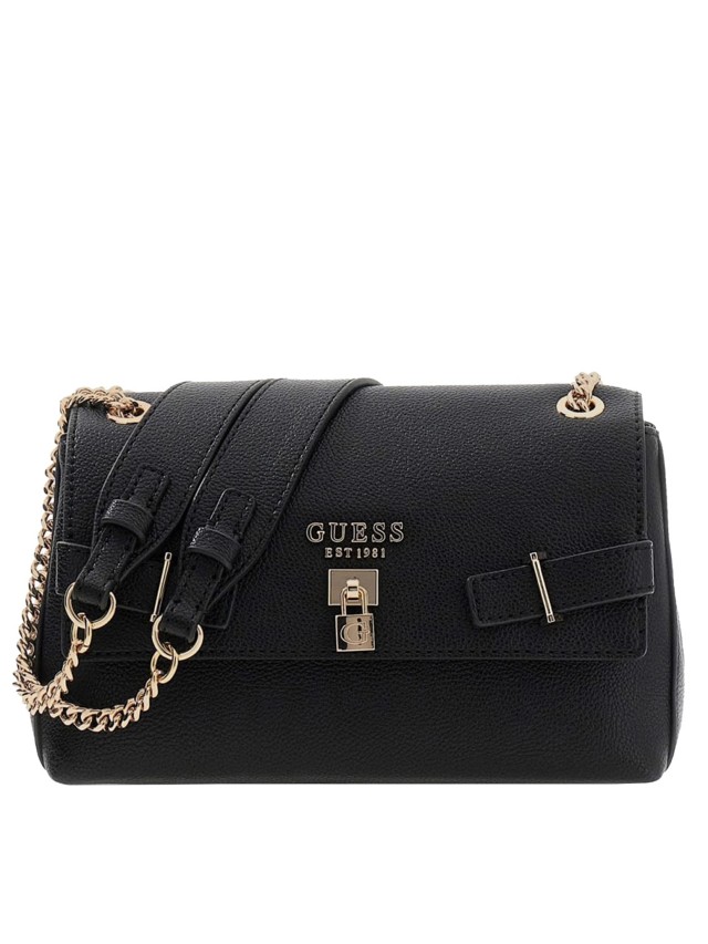 Guess Yesba Convertible Xbody Flap Γυναικεία Τσάντα Μαύρη