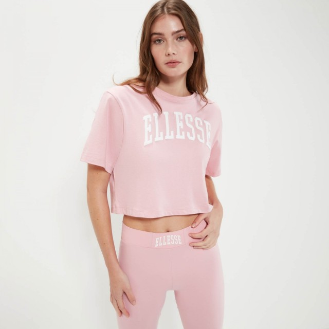 Ellesse Lanetto Crop T-Shirt Γυναικεία Μπλούζα Ροζ
