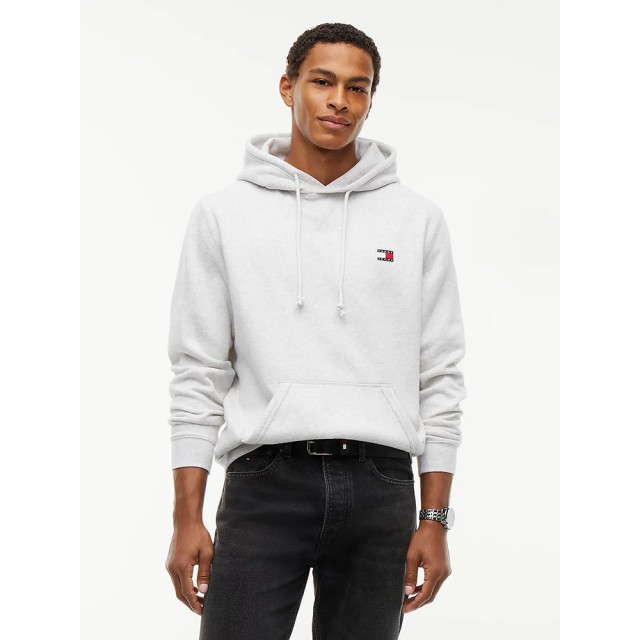 Tommy Hilfiger Tjm Reg Badge Hoodie Ext Ανδρικο Φουτερ Γκρι