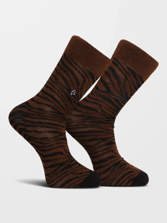 Volcom Fa Zebra Sock Κάλτσες Καφέ