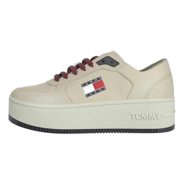TOMMY HILFIGER TJW FLATFORM MAT MIX Γυναικεια Sneakers Εκρου