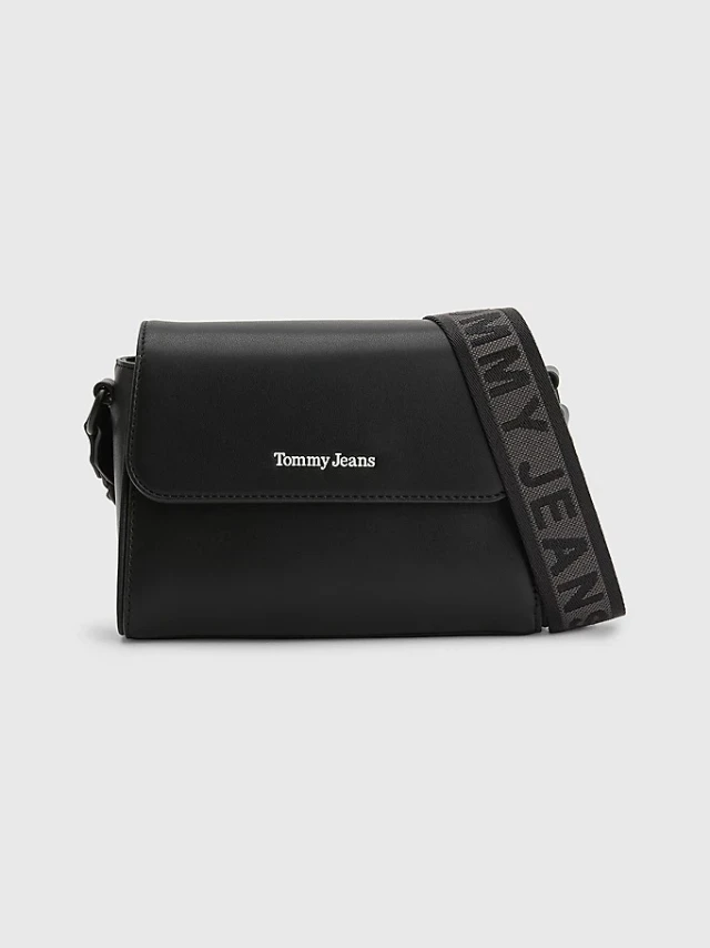 Tommy Hilfiger Tjw Stadium Prep Flap Crossover Γυναικεία Τσάντα Μαύρη