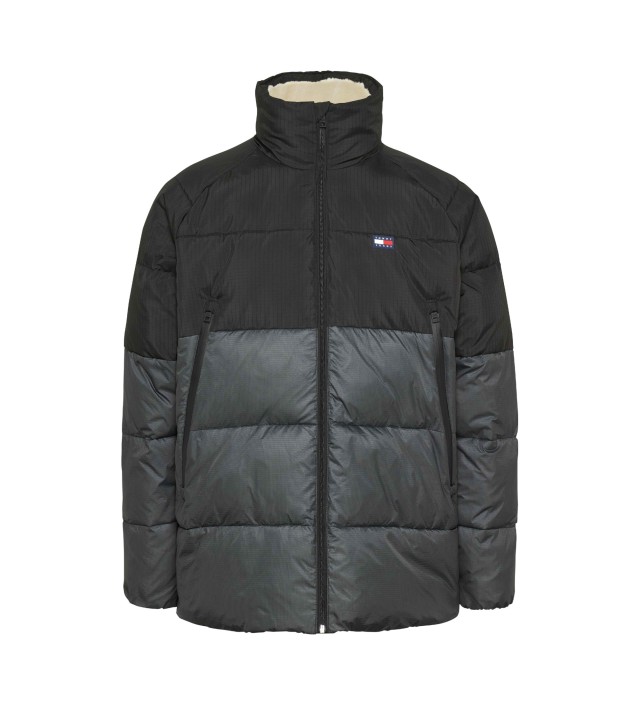 Tommy Hilfiger Tjm Poly Two Tone Puffer Ανδρικό Μπουφάν Μαύρο-Γκρι