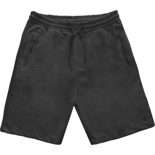 Rebase Short Terry Fleece Ανδρικη Βερμουδα Φουτερ Μαυρο