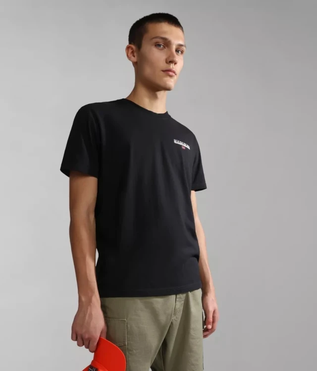 Napapijri S-ICE SS 2 BLACK 041 Ανδρική Μπλούζα Μούρο