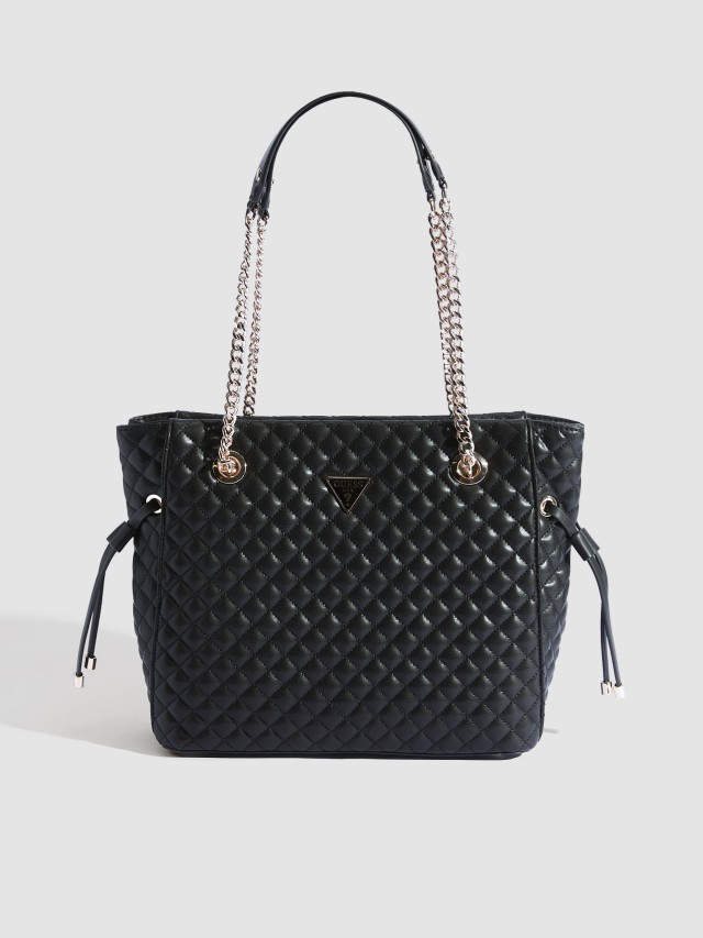 Guess Everlee Tote Γυναικεία Τσάντα Μαύρη