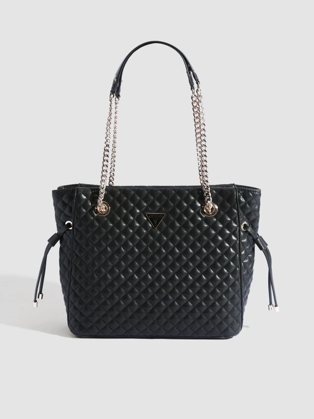 Guess Everlee Tote Γυναικεία Τσάντα Μαύρη