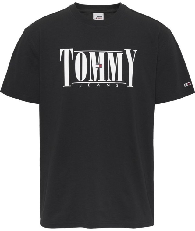 Tommy Hilfiger Tjm Clsc Essential Serif Tee Ανδρικη Μπλουζα Μαυρη