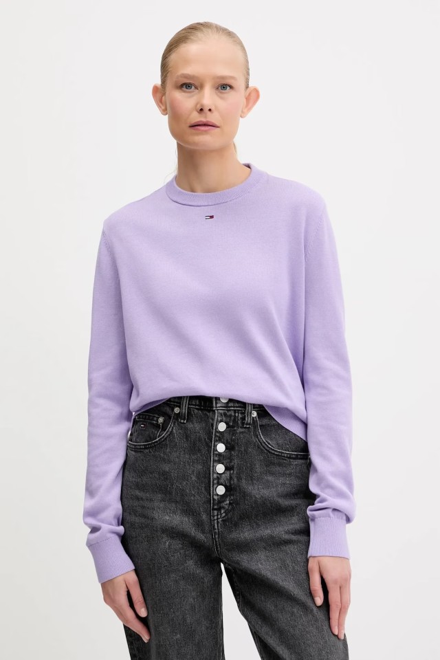 Tommy Hilfiger Tjw Essential Crew Sweater Ext Γυναικείο Πλεκτό Μωβ