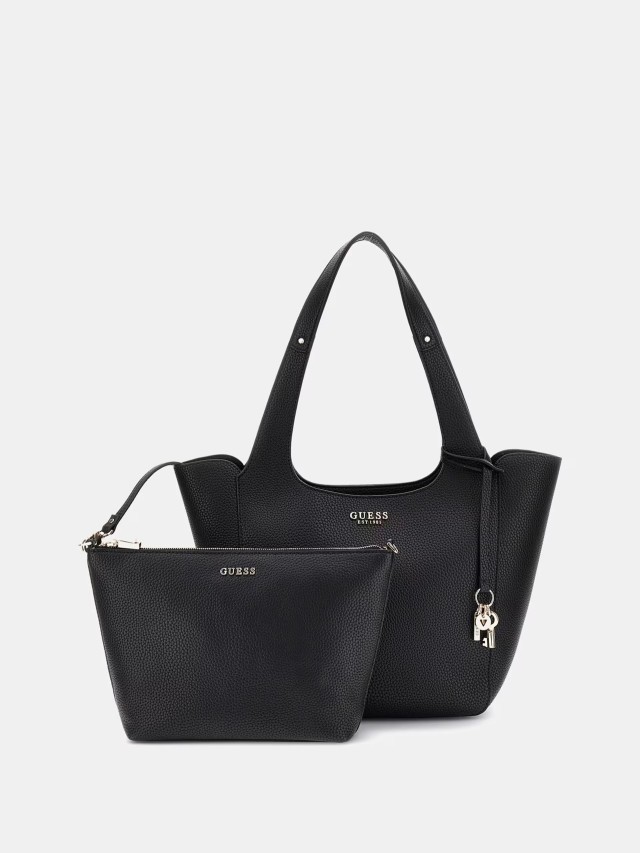 Guess Helina Tote Γυναικεία Τσάντα Μαύρη