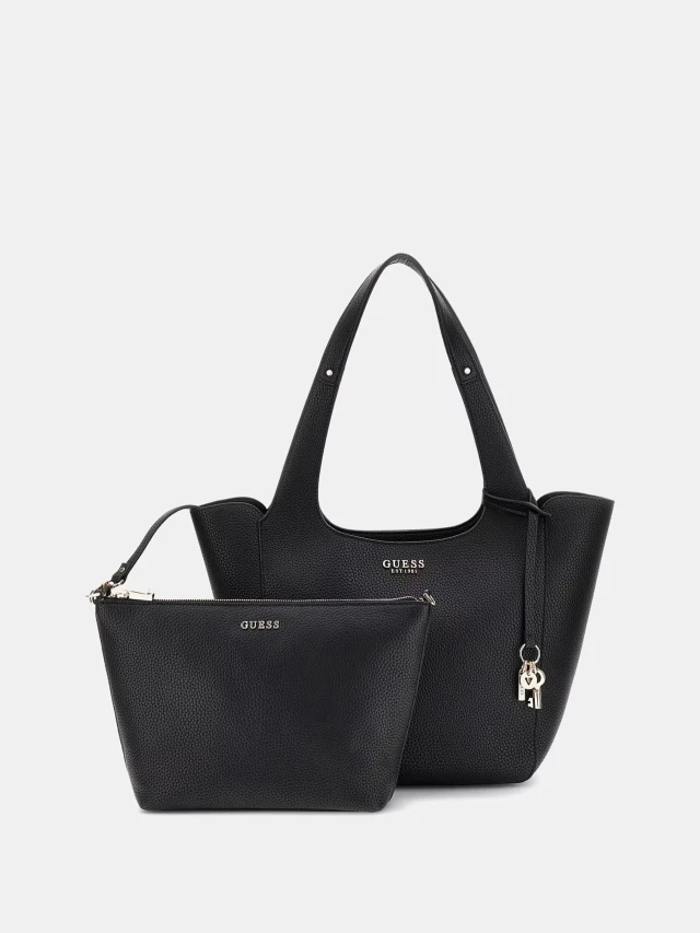 Guess Helina Tote Γυναικεία Τσάντα Μαύρη
