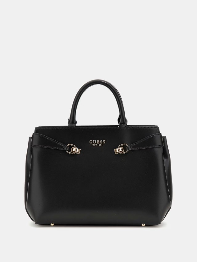 Guess Lorelei Girlfriend Satchel Γυναικεία Τσάντα Μαύρη