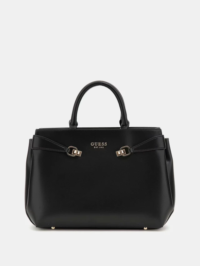 Guess Lorelei Girlfriend Satchel Γυναικεία Τσάντα Μαύρη