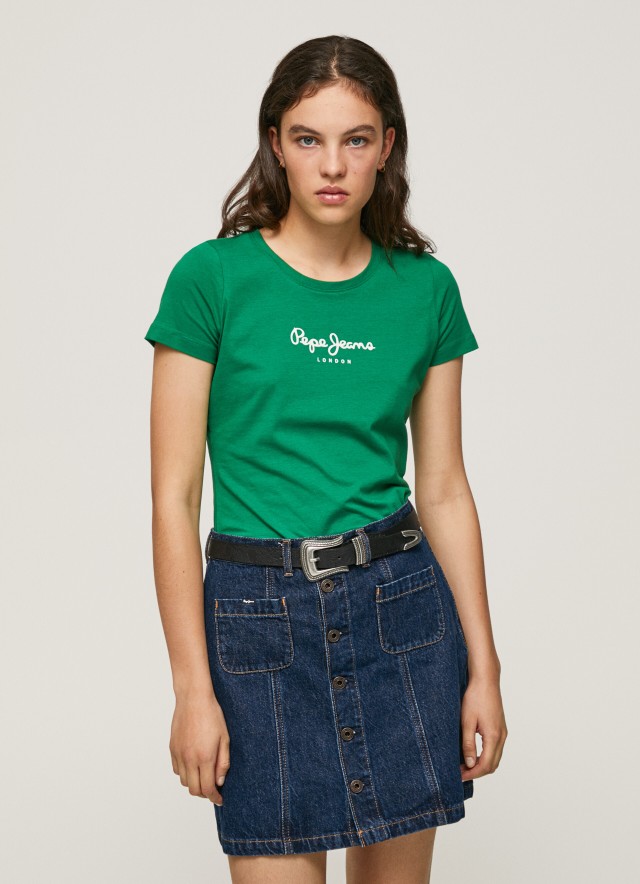 Pepe Jeans Nos New Virginia Ss N Γυναικεια Μπλουζα Πρασινη