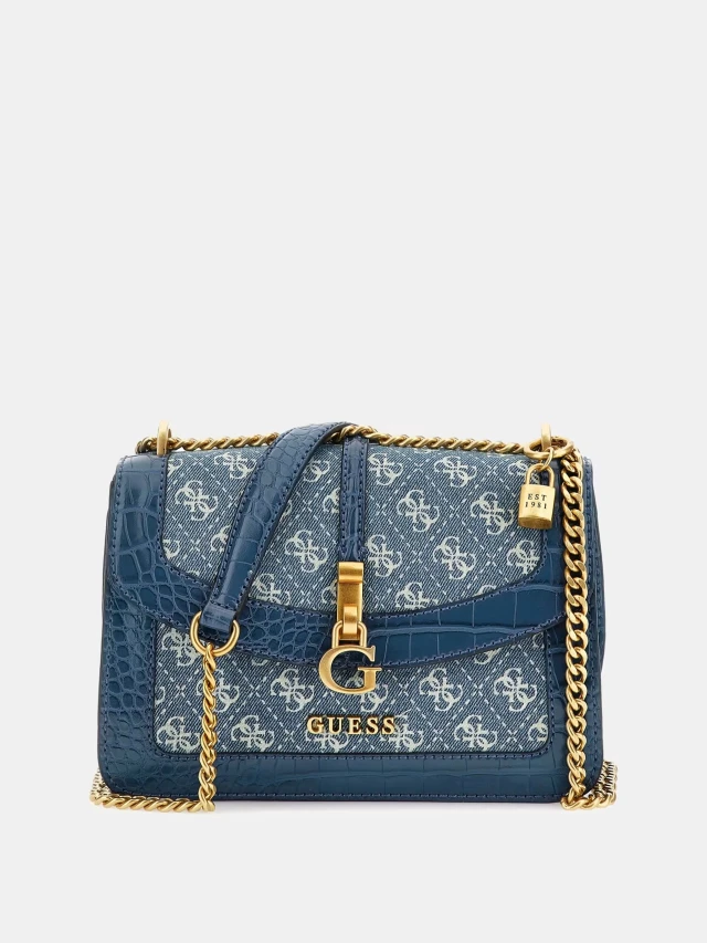 Guess G James Logo Cnvrtbl Xbdy Flap Γυναικεία Τσάντα Μπλε