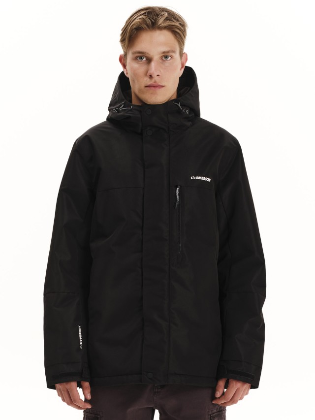 Emerson Mens Hooded Jacket Ανδρικό Μπουφάν Μαύρο