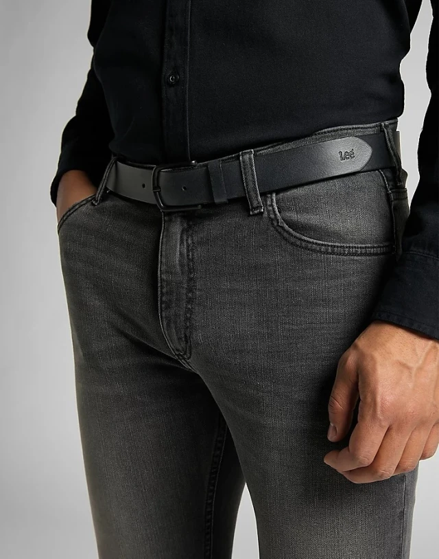 Lee Core Belt Ανδρικη Ζωνη Δερμα Μαυρη